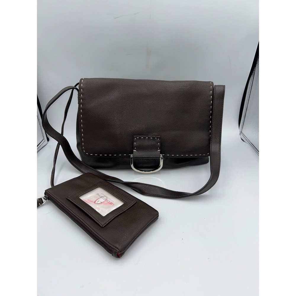Liz‎ Claiborne Brown Pebbled Vegan Leather Shoulder Bag with Matching Wallet